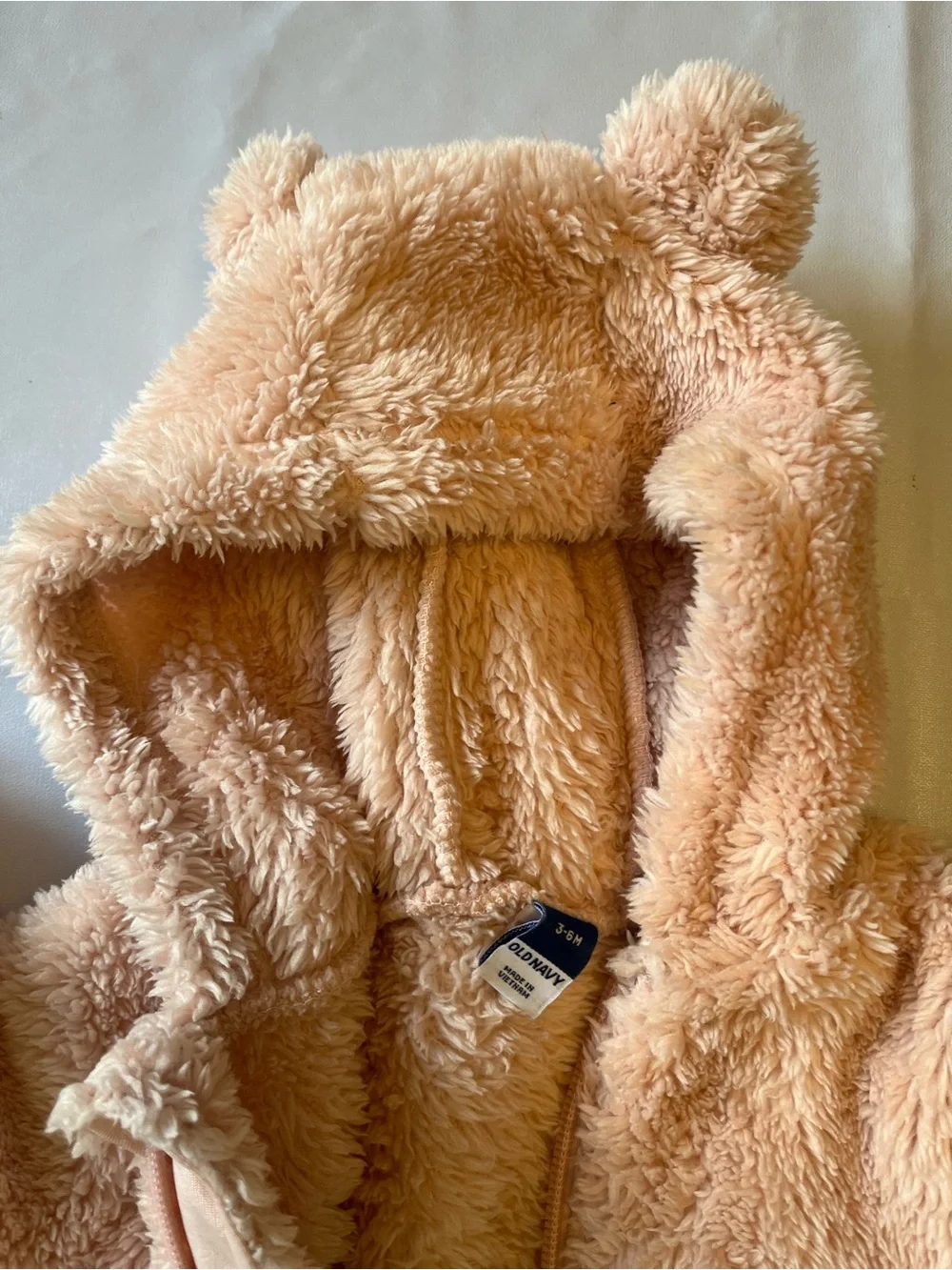 Old Navy Plush Hooded Footie in Tan